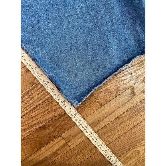 VTG Wrangler Men's jean Shorts Sz 54 Light Wash Relaxed Fit Union made USA denim - Picture 5 of 8